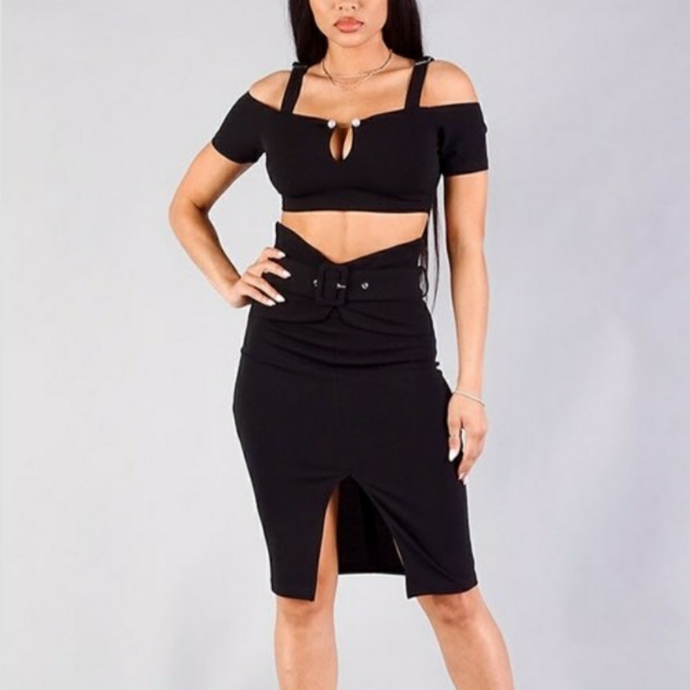 (New) Black Set (Skirt & Top) S, M, L